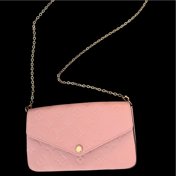 Louis Vuitton authentic used Bag in rose with gold chain. - Picture 2 of 4